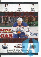 2017-18 Upper Deck Tim Hortons Game Day Action Connor McDavid Edmonton Oilers GDA-7
